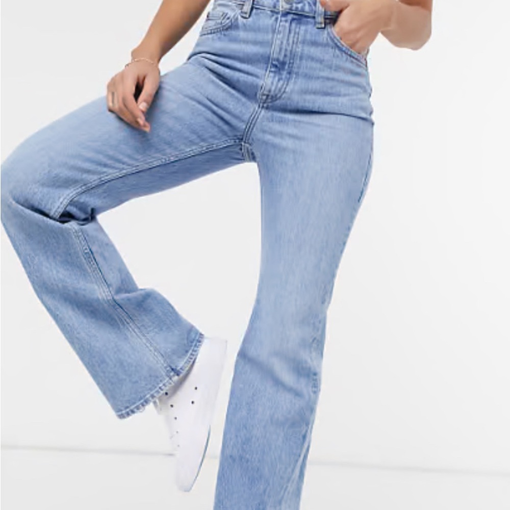 & Other Stories Blue Flare Wide Leg Jeans